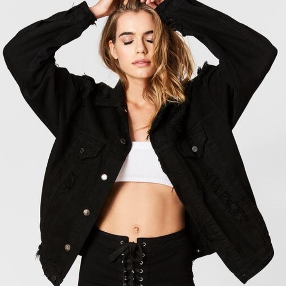 baggy black jean jacket